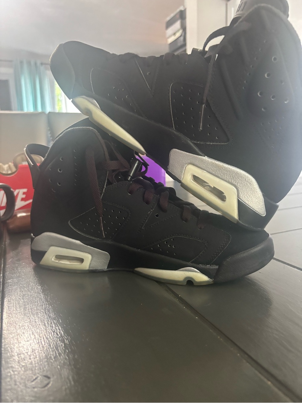 Jordan Black and Cream Retro Sneakers